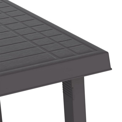 Table De Camping Blanc 79x56x64 Cm - PP Aspect Bois | Légère, Avec Trou Parasol, Pour Jardin/pique-nique