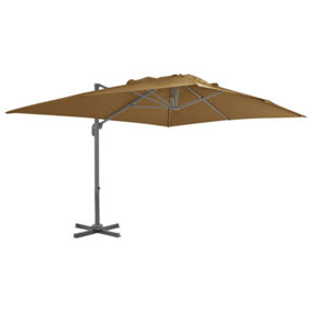 Berkfield Cantilever Umbrella with Aluminium Pole 400x300 cm Taupe