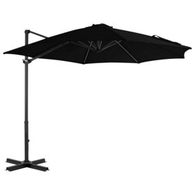 Berkfield Cantilever Umbrella with Aluminium Pole Black 300 cm