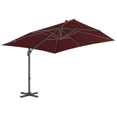 Berkfield Cantilever Umbrella with Aluminium Pole Bordeaux Red 400x300 cm