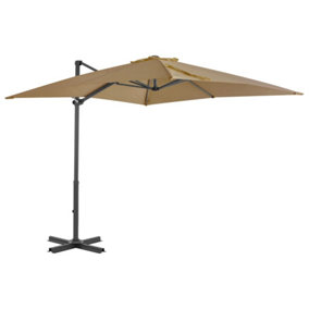 Berkfield Cantilever Umbrella with Aluminium Pole Taupe 250x250 cm