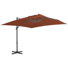 Berkfield Cantilever Umbrella with Aluminium Pole Terracotta 400x300 cm