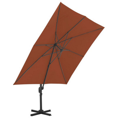 Berkfield Cantilever Umbrella with Aluminium Pole Terracotta 400x300 cm
