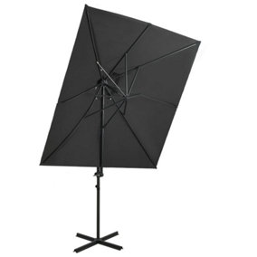 Berkfield Cantilever Umbrella with Double Top Anthracite 250x250 cm