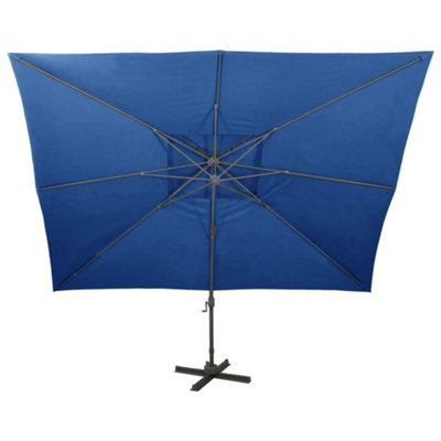 Berkfield Cantilever Umbrella with Double Top Azure Blue 400x300 cm