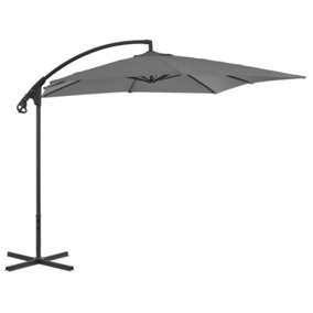 Berkfield Cantilever Umbrella with Steel Pole 250x250 cm Anthracite