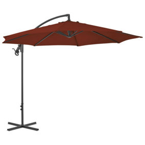 Berkfield Cantilever Umbrella with Steel Pole 300 cm Terracotta
