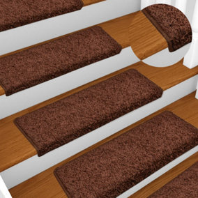 Berkfield Carpet Stair Treads 15 pcs 65x25 cm Brown
