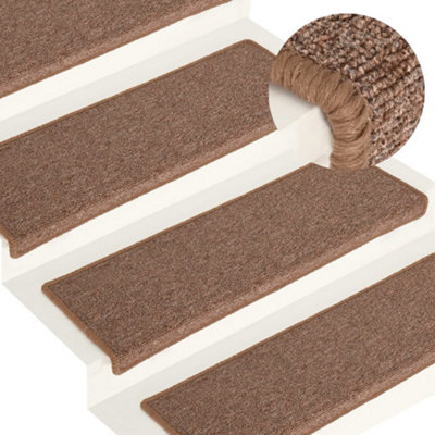 Berkfield Carpet Stair Treads 15 pcs 65x25 cm Brown