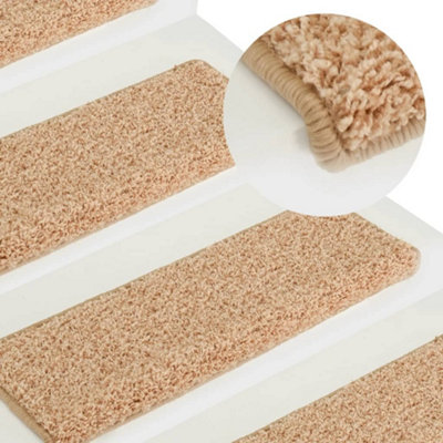 Berkfield Carpet Stair Treads 15 pcs 65x25 cm Gold