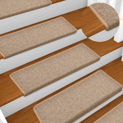 Berkfield Carpet Stair Treads 15 pcs 65x25 cm Light Brown