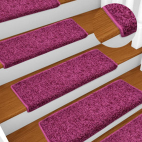 Berkfield Carpet Stair Treads 15 pcs 65x25 cm Violet
