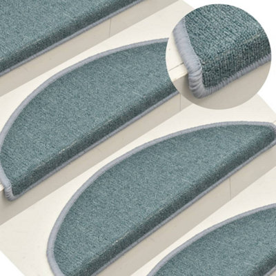 Berkfield Carpet Stair Treads 15 pcs Blue 56x17x3 cm