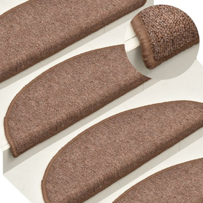 Berkfield Carpet Stair Treads 15 pcs Brown 65x24x4 cm