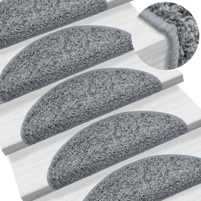 Berkfield Carpet Stair Treads 15 pcs Grey 65x25 cm