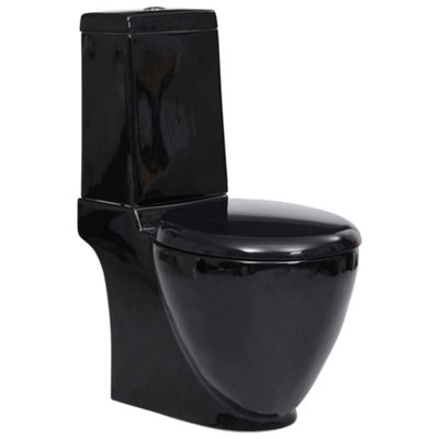 Berkfield Ceramic Toilet Back Water Flow Black