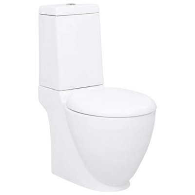 Berkfield Ceramic Toilet Back Water Flow White