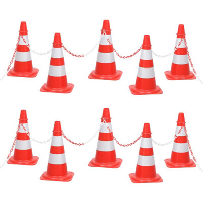 Berkfield Chain Cone Set with 10 m Chain Red and white