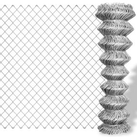 Berkfield Chain Link Fence Galvanised Steel 15x0.8 m Silver