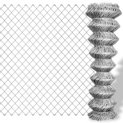 Berkfield Chain Link Fence Galvanised Steel 15x1 m Silver
