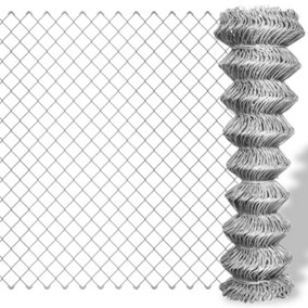 Berkfield Chain Link Fence Galvanised Steel 25x0.8 m Silver
