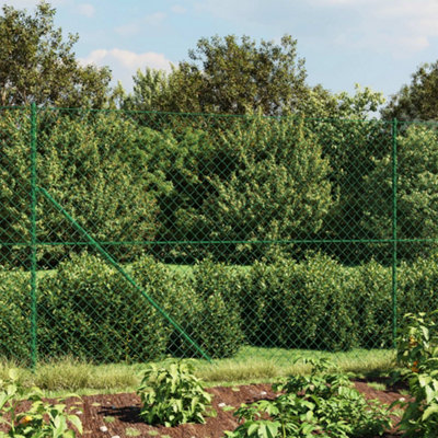 Berkfield Chain Link Fence Green 1.6x10 m