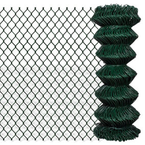 Berkfield Chain Link Fence Steel 1x25 m Green