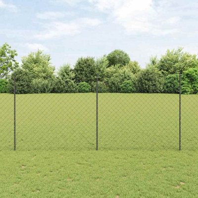 Berkfield Chain Link Fence with 44 U Posts Grey 1.4x25 m Steel