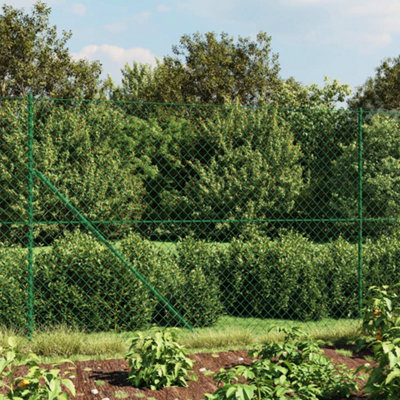 Berkfield Chain Link Fence with Flange Green 1.8x25 m