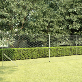 Berkfield Chain Link Fence with Posts Galvanised Steel 15x1.5 m Silver