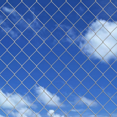 Berkfield Chain Link Fence with Posts Galvanised Steel 15x1 m Silver