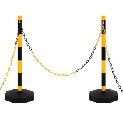 Berkfield Chain Post Set with 10 m Plastic Chain
