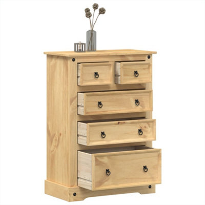 Berkfield Chest of Drawers Corona 80x43x114 cm Solid Wood Pine