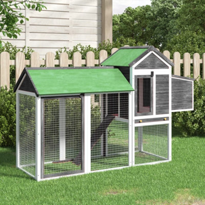 Berkfield Chicken Coop Grey 193x65x117 cm Solid Wood Pine Price Comparisons | Compare The Build