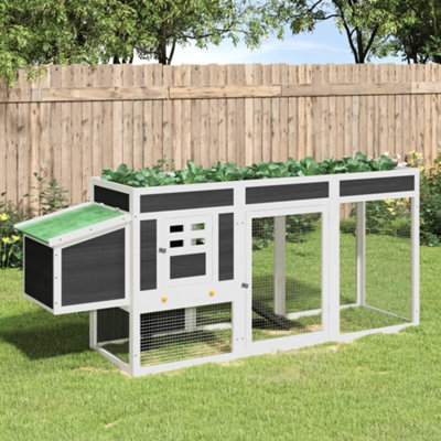 Berkfield Chicken Coop Grey 204x50x84 cm Solid Wood Pine Price Comparisons | Compare The Build