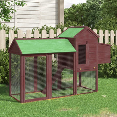 Berkfield Chicken Coop Mocha 193x65x117 cm Solid Wood Pine Price Comparisons | Compare The Build