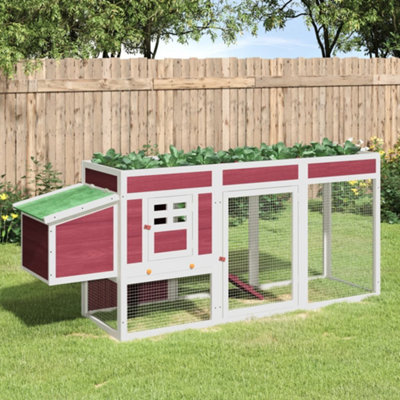 Berkfield Chicken Coop Red 204x50x84 cm Solid Wood Pine Price Comparisons | Compare The Build