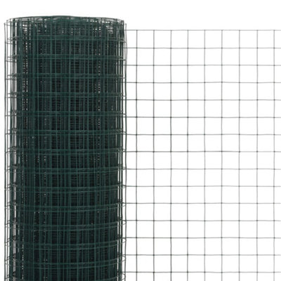 Berkfield Chicken Wire Fence Steel with PVC Coating 25x0.5 m Green