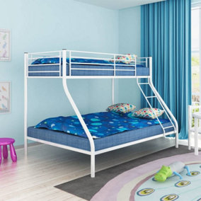 Berkfield Children's Bunk Bed Frame White Metal 140x200/90x200 cm