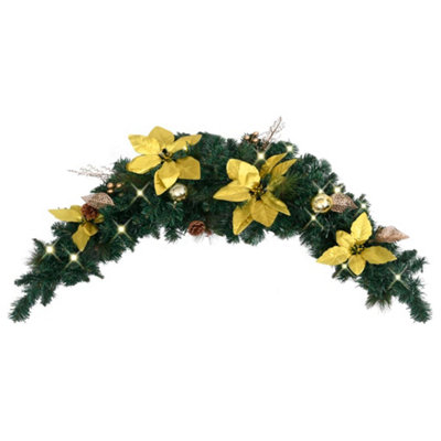 Berkfield Christmas Arch with LED Lights Green 90 cm PVC