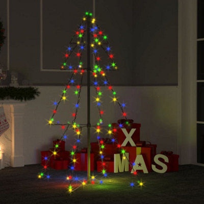 Berkfield Christmas Cone Tree 160 LEDs Indoor and Outdoor 78x120 cm ...