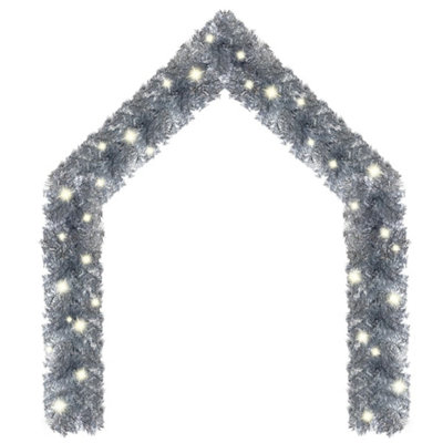 Berkfield Christmas Garland with LED Lights 10 m Silver