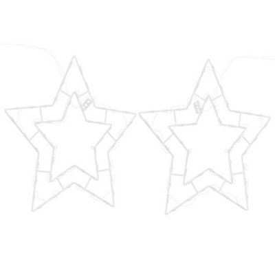 Berkfield Christmas Lights Star Silhouette 2 pcs 50 LEDs Warm White