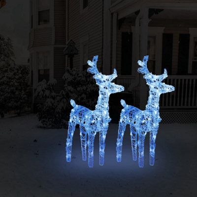Berkfield Christmas Reindeers 2 pcs Blue 80 LEDs Acrylic Price Comparisons | Compare The Build
