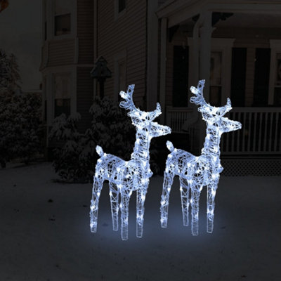 Berkfield Christmas Reindeers 2 pcs Cold White 80 LEDs Acrylic Price Comparisons | Compare The Build