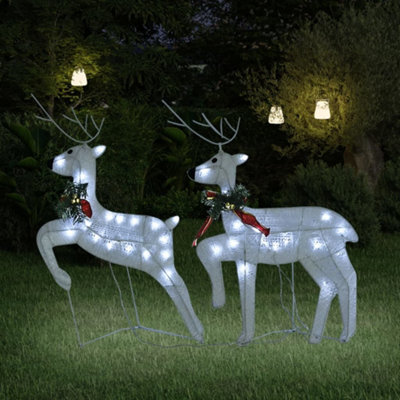 Berkfield Christmas Reindeers 2 pcs White 40 LEDs Price Comparisons | Compare The Build