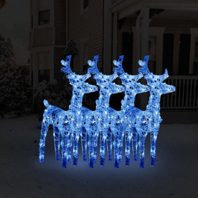 Berkfield Christmas Reindeers 4 pcs Blue 160 LEDs Acrylic Price Comparisons | Compare The Build