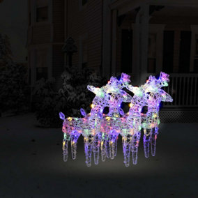 Berkfield Christmas Reindeers 4 pcs Multicolour 160 LEDs Acrylic