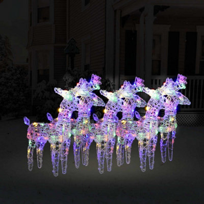 Berkfield Christmas Reindeers 6 pcs Multicolour 240 LEDs Acrylic Price Comparisons | Compare The Build