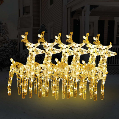Berkfield Christmas Reindeers 6 pcs Warm White 240 LEDs Acrylic Price Comparisons | Compare The Build
